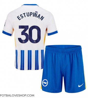 Brighton Pervis Estupinan #30 Dětské Domácí Dres 2024-25 Krátký Rukáv (+ trenýrky)